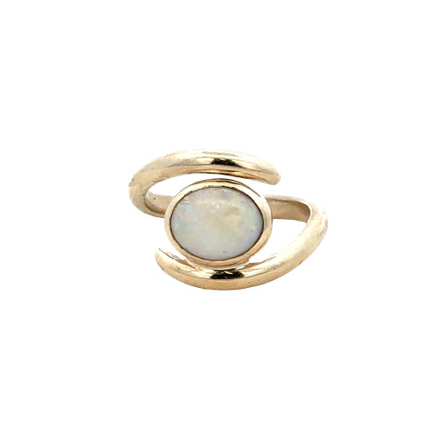 9ct yellow gold opal - , ring