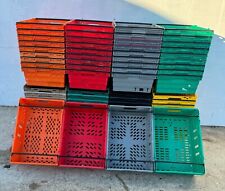 10 x Bale Arm Crates (35l) 60 x 40 x 20cm Plastic Storage Boxes Stacking Trays