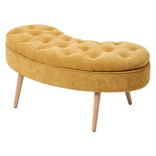 Chenille Upholstered Pouffe