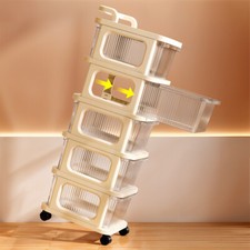 3/4/5 Tier Plastic Storage Drawers Draw Tower Unit Office Home Organiser Trolley