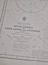 Admiralty Nautical Chart 594 River Gambia to Cape Lopez & Annobon 1885–1960