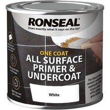 Ronseal One Coat All Surface Primer Undercoat 750ml White Paint Wood Metal Tile