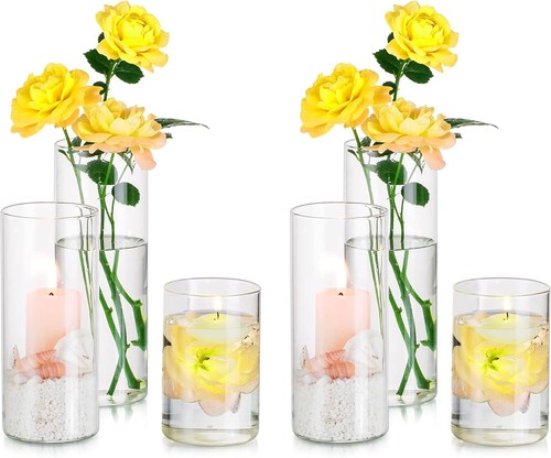 Hewory 6pcs cylinder vase - 6pcs,