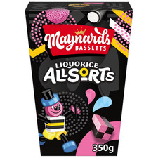 Maynards Bassetts Liquorice Allsorts Sweets Carton 350G(Pack Of 2)-Free Delivery