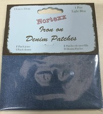 Nortexx Iron On Denim Repair Mending Patches in Light Blue, Dark Blue ,Black