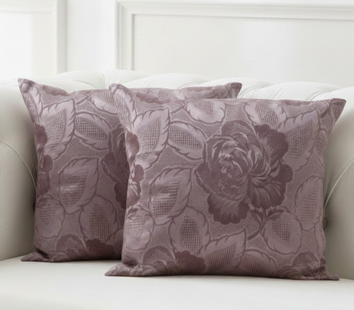 Mauve floral cushion - floral,
