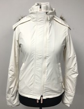 Womens White Superdry Hooded Polo Windcheater Coat Jacket Lined Size Small BNWT
