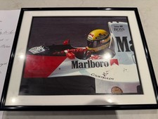 1992 Ayrton Senna McLaren MP4/7A Hand Signed Photo + COA Framed