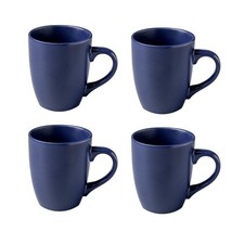 Stoneware Coffee Mugs Set Of 4 Tea Cups Matt Colour Tableware 12oz 350ml