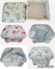 Storage Footstools in Laura Ashley Fabrics Pouffe Ottoman Floral Accent British