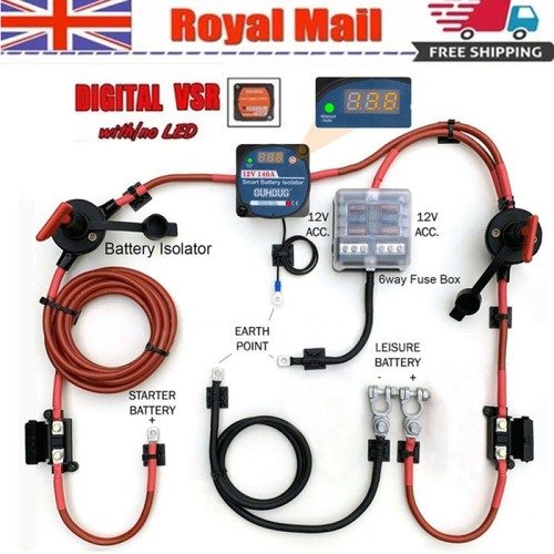 Split charge relay kit - charge,