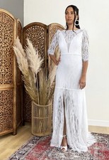 Boho Lace Wedding Dress, High