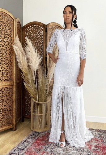 Boho lace wedding dress - lace, dress,