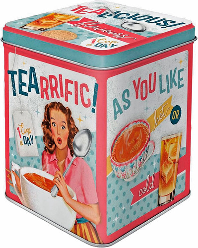 Tea caddy storage tin - tea,