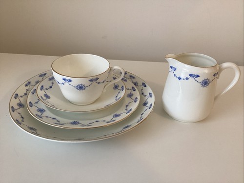 Blue white pattern rosslyn - blue,