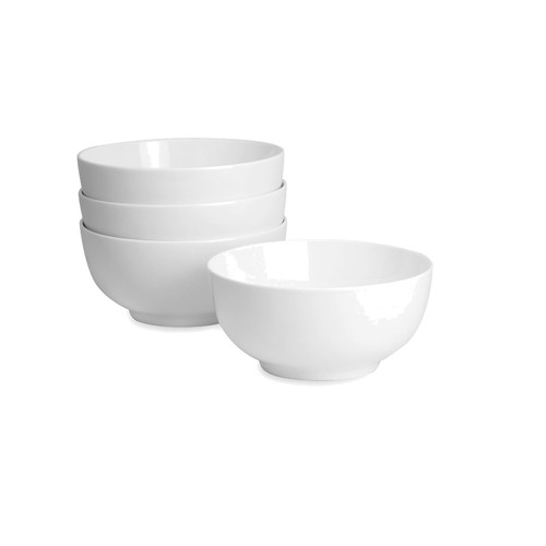 White porcelain bowls - 4x, 600ml