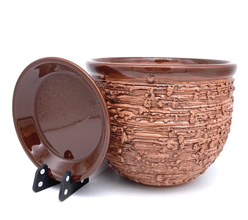 Plant pot ceramic glazed - pot, with