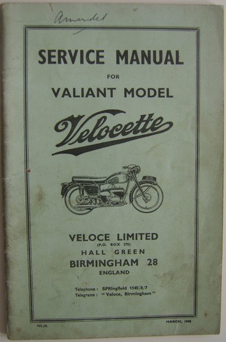 Velocette valiant model - velocette, 1958
