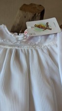  CHRISTENING GOWN WHITE LACE Very Long Stevex VINTAGE 1960s BABY DRESS