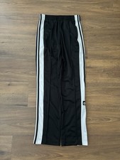 Adidas Originals Black/White Trousers Tracksuit Bottoms Side Popper - UK 8