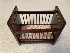 Dolls House Dark Wood Cot