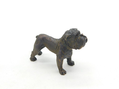 Cast bronze bulldog figurine - cast,
