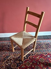 Lovely Farmhouse Cottage Pine Chair with Woven Rush Seat.