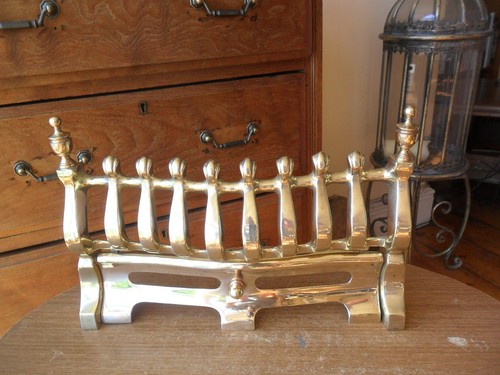 Vintage brass fireplace fender - brass,
