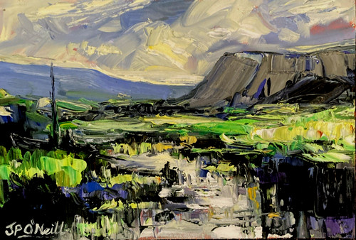 Irish landscape dusk signed - dusk,