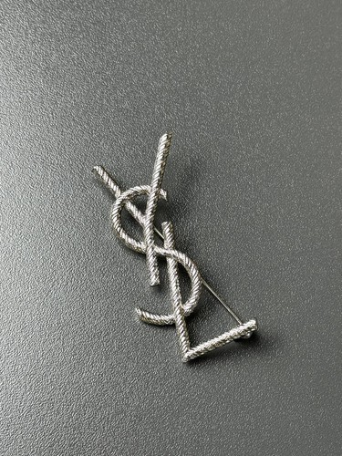 Ysl rope logo silver - ysl, brooch