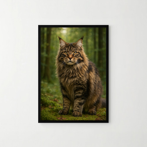Cat print maine coon forest - a4,