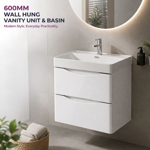 600mm white gloss wall - gloss,