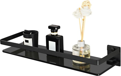 Wall mounted black glass - mounted,