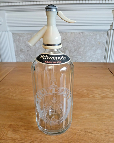 Vintage schweppes etched - schweppes,