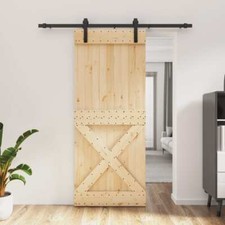 Gecheer Sliding Door Wooden Barn Door with Hardware Set Home Gate with with S6E9
