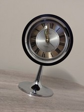 Vintage Japan Mid Century Coral 4 Jewel Space Age Art Deco Alarm Clock Bakelite 