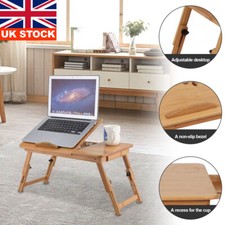 Laptop Desk Bamboo Adjustable Portable Lazy Table Stand Lap Sofa Bed PC Notebook