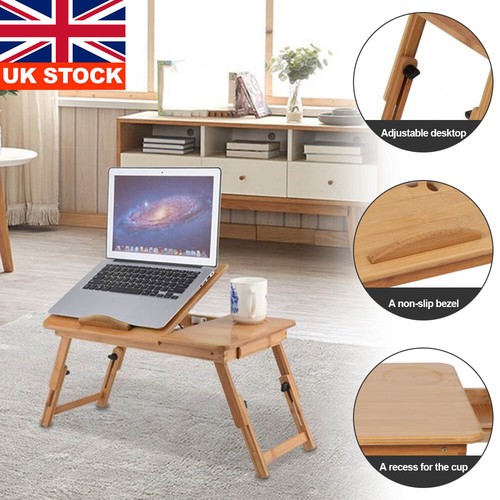 Laptop desk bamboo adjustable - bamboo,