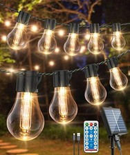 Solar Festoon Lights Outdoor USB Remote Waterproof 30LED Shatterproof Bulbs 46FT