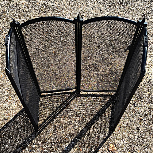 Black metal mesh panel - metal, 4-panel