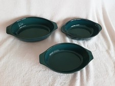 Three Denby Greenwich Pattern Gratin Serving Dishes - 13.25cm/5.25" x 23cm/9"