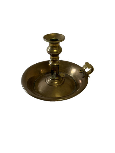 Antique brass chamberstick - brass,