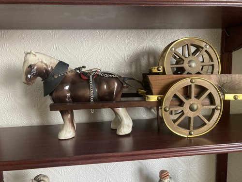 Shire horse cart with wheels - cart,