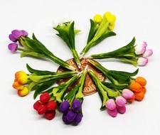 Dolls House Tulip Flowers Bunch Of 5 Handmade 1:12 Scale Miniature ML tumdee