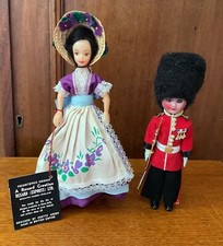 2 Vintage English Souvenir Dolls Rexard Lady & Beefeater