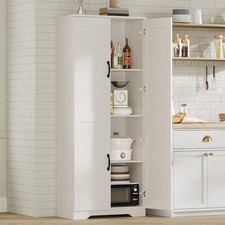 Tall Kitchen Pantry Cabinet Storage with 2 Doors and Adjustable Shelves Cupboard