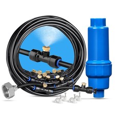 Misting System with Filter, 59FT (18M) Misting Line + 20 Brass Mist Nozzles +...