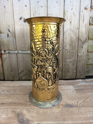 Vintage brass stick umbrella - vintage,