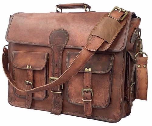 Leather laptop messenger bag - laptop,
