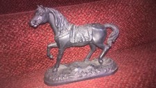 Vintage Bronze Finish Metal Figurine Spelter Horse 
